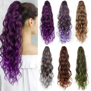 clip on long curly ponytail