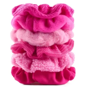 6Pcs Knit Fuzzy  Soft Textured Hair Ties
