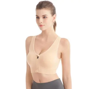 Front zip seamless sports bra