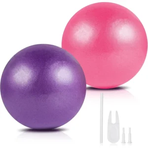 Pilates Ball 2 Pack, 9 Inch Small Exercise Ball with Pump
